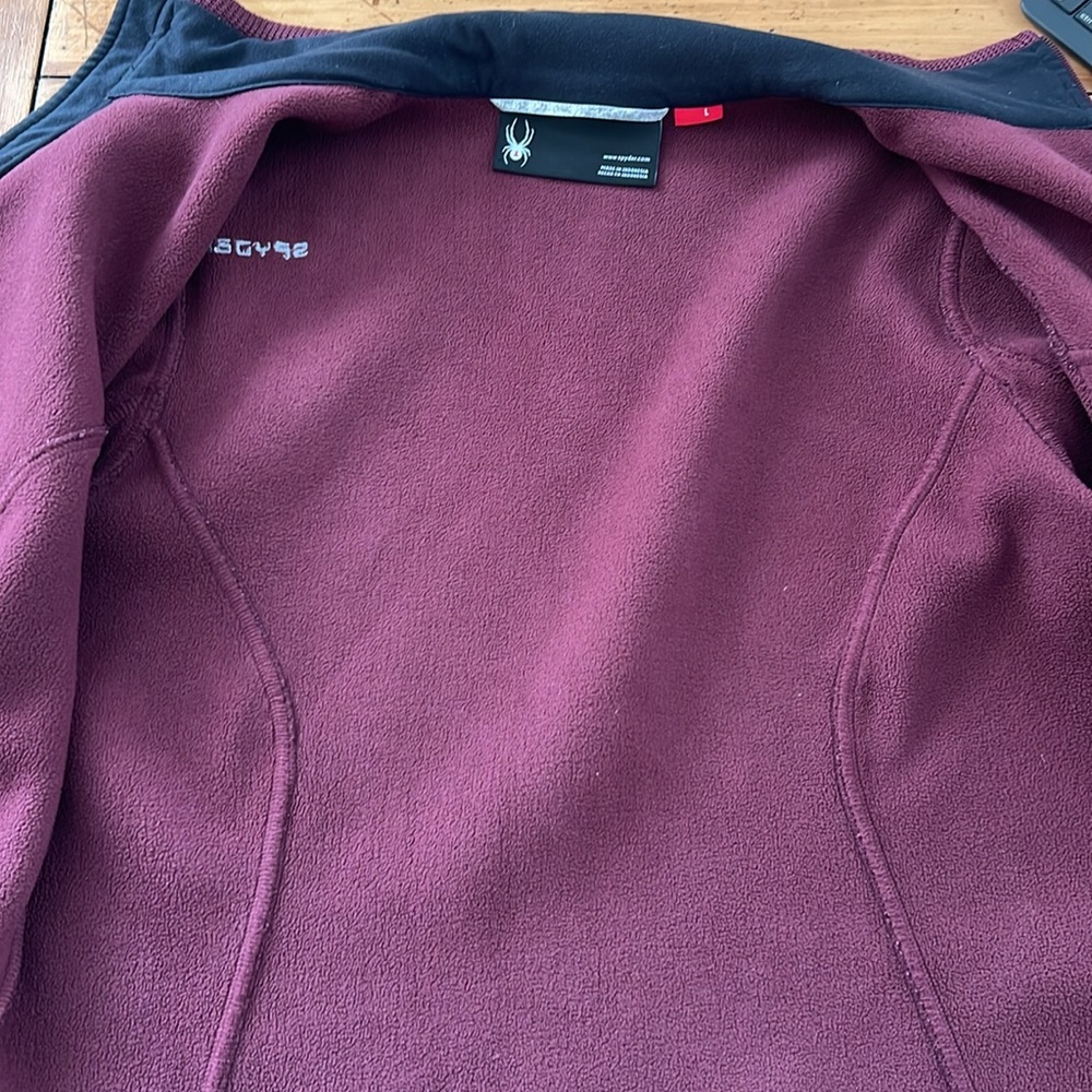 Spyder Full Zip Mid-weight Sweater size L wine color - Picture 10 of 14